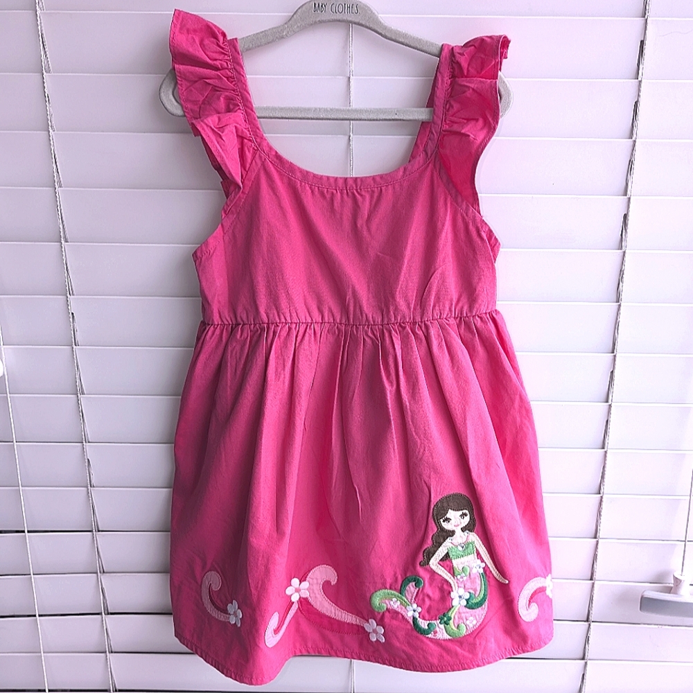Gymboree Pink Mermaid Top / Dress w Sleeveless Ruffle Size 7 NWOT
